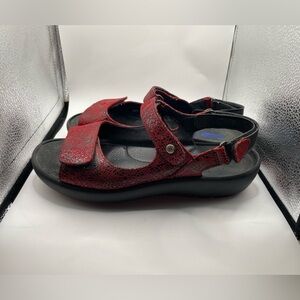 Wolky Rio women’s red leather sandals size EU 42